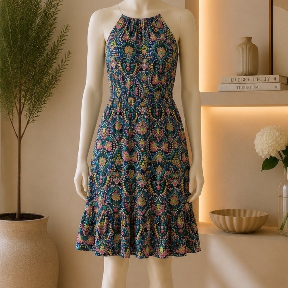 Old‎ Navy XL 14-16 Halter Dress Spring Clean Girl Festival Beach Vacation Preppy